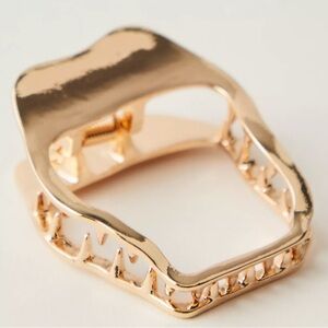 FREE‎ PEOPLE Hard Core Flat Claw Clip gold hair accessories new gift stocking